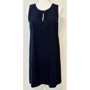 Theory Women Size 6 Navy Shift Wool Dress Career Closet Staple Minimalist